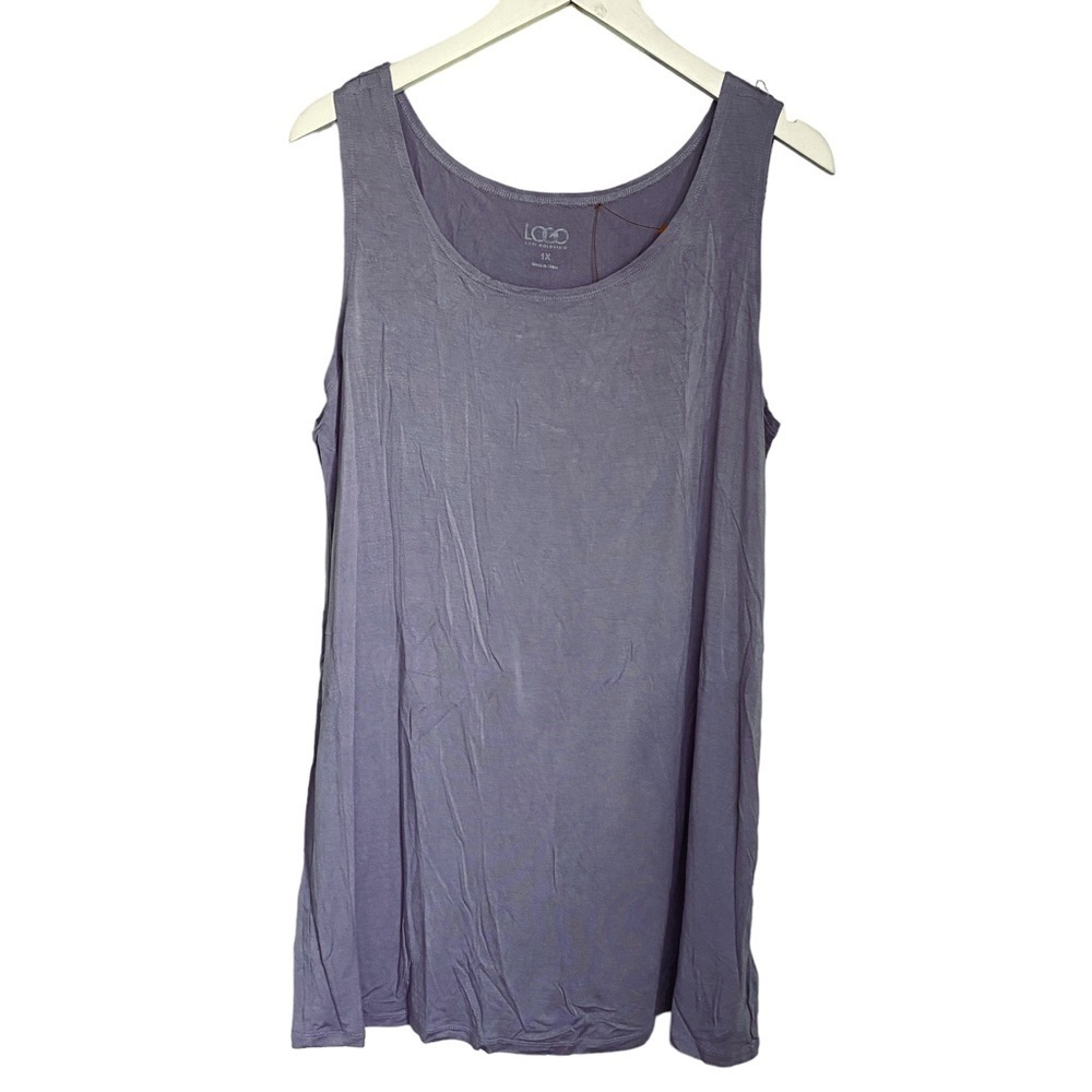 LOGO by LORI GOLDSTEIN Tank top 1X Gray Plus Size NWOT